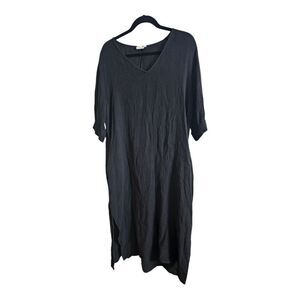 SIMPLE‎ BY SUZANNE METRO Black Midi Dress - Size Large